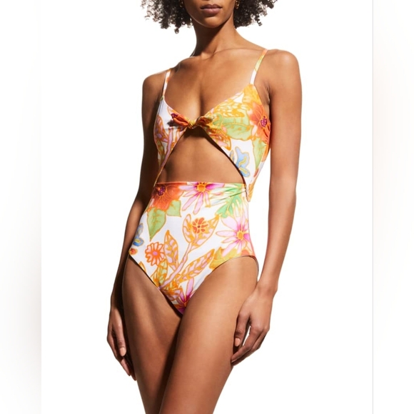 NWOT Mara Hoffman Kia One Piece Swimsuit In Wisteria Print Size XL - Picture 1 of 8